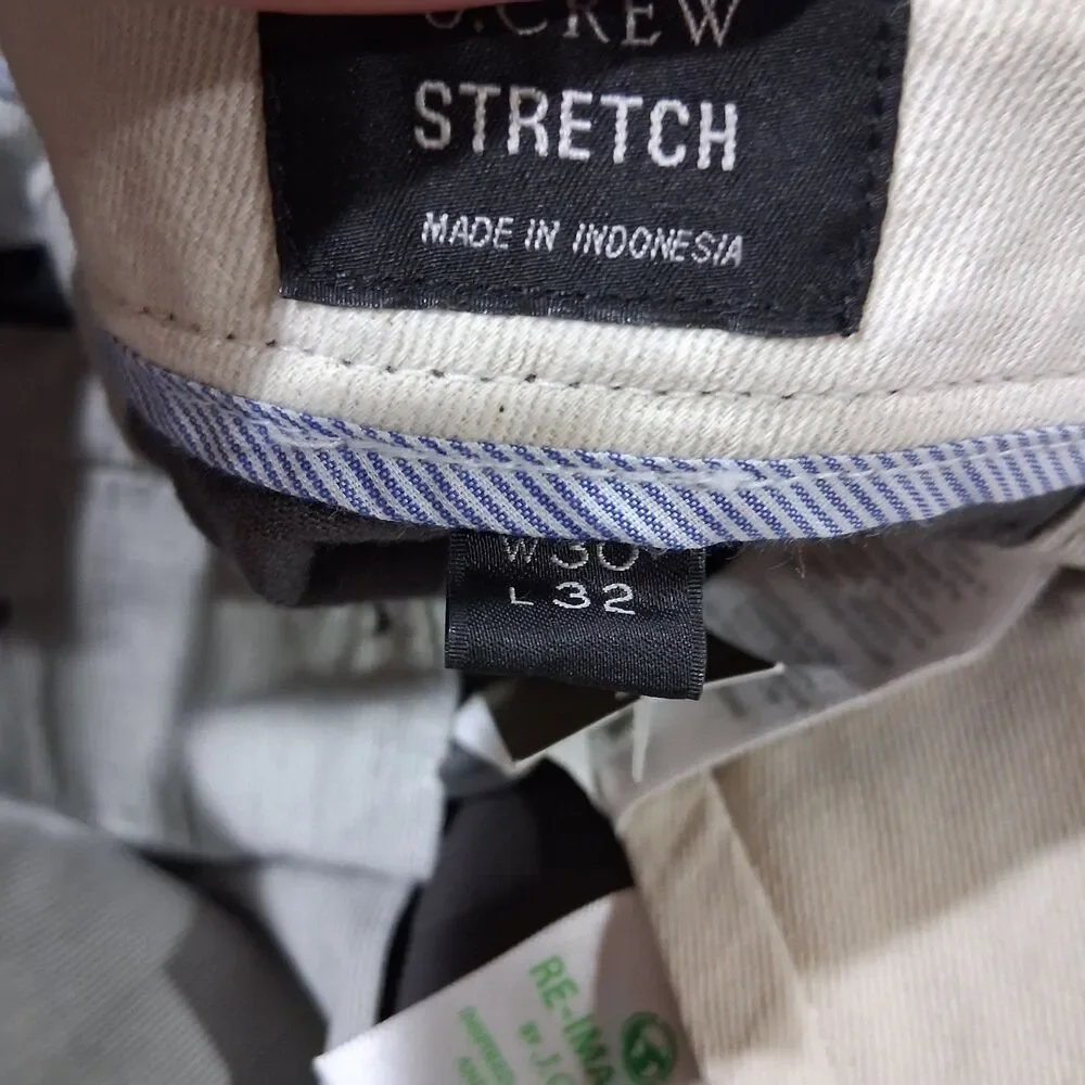 NWT J.Crew Mens 484 Slim Fit Chino Pants Size 30x32 Charcoal Gray Stretch E1589